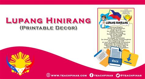 umaawit clipart|Lupang Hinirang Printable Decor .